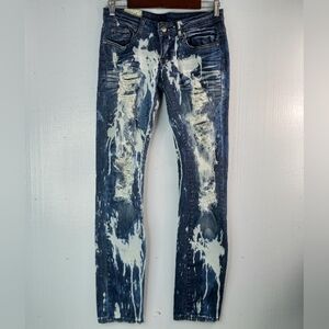 Machine Brand 11 30x33 Painter Low Slung Destroyed Distressed Denim Jeans